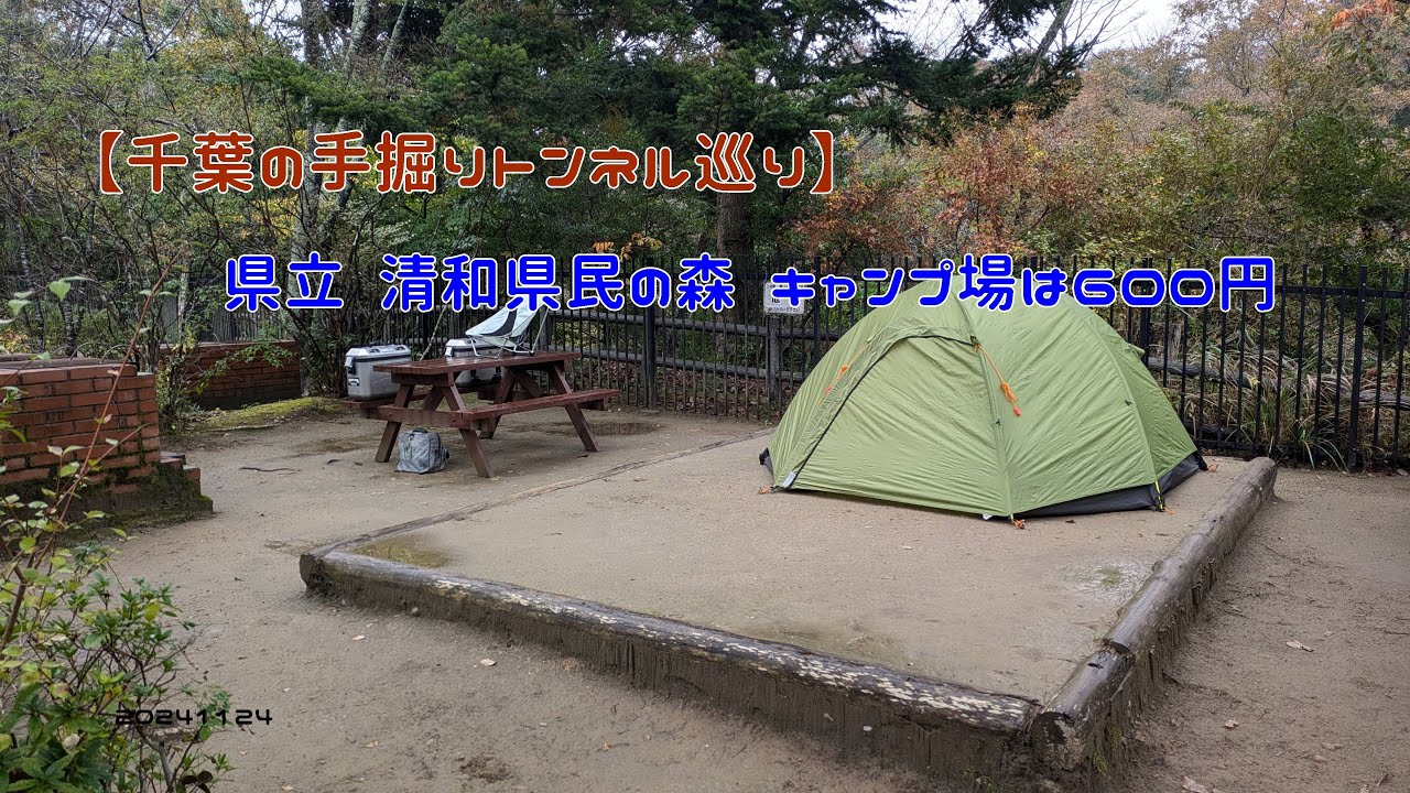 【千葉の手掘りトンネル巡り】県立 清和県民の森 キャンプ場は600円　20241124