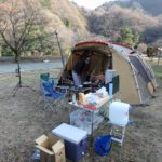 テント（ランドロック）内に薪ストーブ入れて久々に冬キャンプ！煙突の縦横の比がポイント