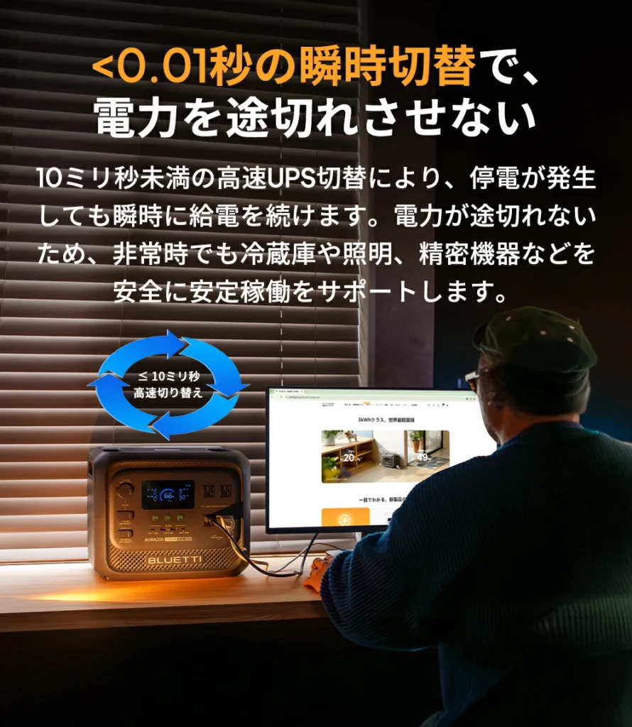 UPS機能とアプリ連携で日常使いにも対応