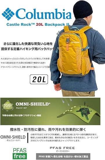 コロンビア キャッスルロック20L IIの基本スペックと特徴