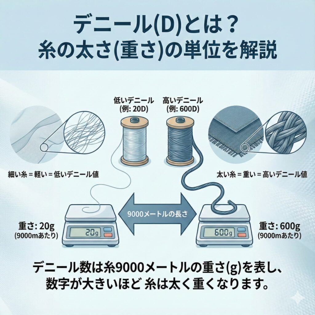 【何が違う?】ナンガ オーロラとオーロラライトの防水透湿性能を徹底比較 10 デニール(D)とは?糸の太さ・重さの単位を解説