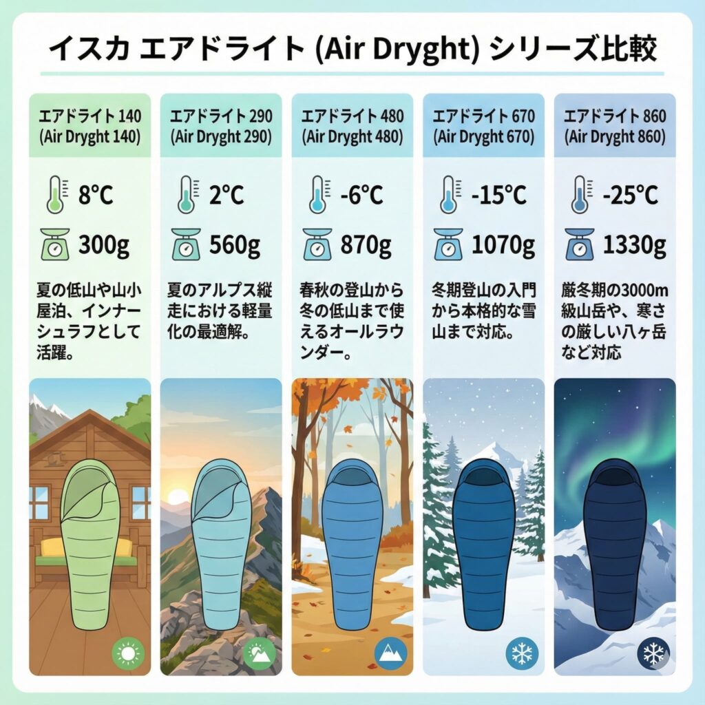 【イスカ寝袋の全体像】種類別の違いと最強&おすすめモデルを徹底解説 25 isuka air dryght01 【イスカ寝袋の全体像】種類別の違いと最強&おすすめモデルを徹底解説