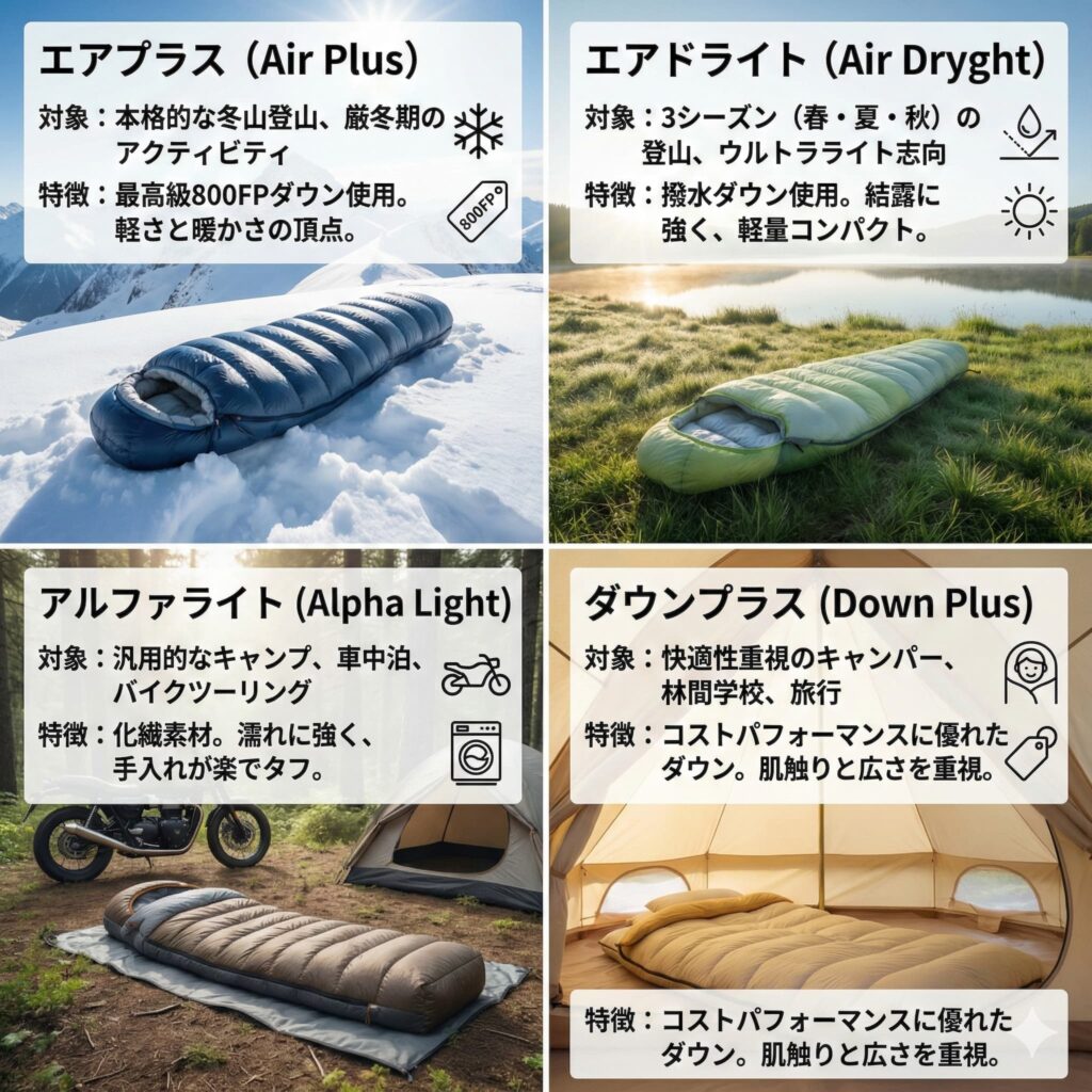 【イスカ寝袋の全体像】種類別の違いと最強&おすすめモデルを徹底解説 8 結論|イスカ寝袋(シュラフ)シリーズ早見