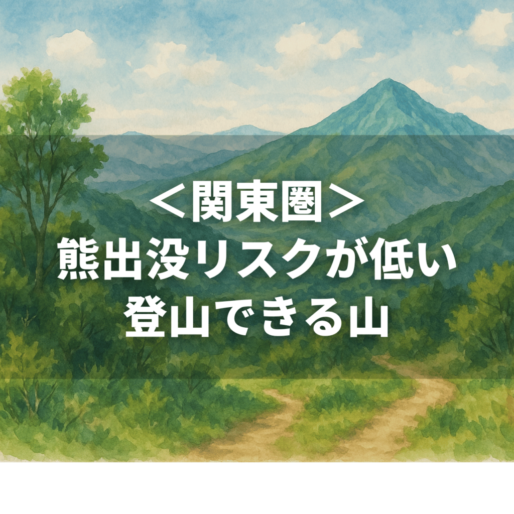 【徹底調査】関東圏の熊出没リスクが低い登山できる山｜千葉/神奈川/東京/茨城/静岡