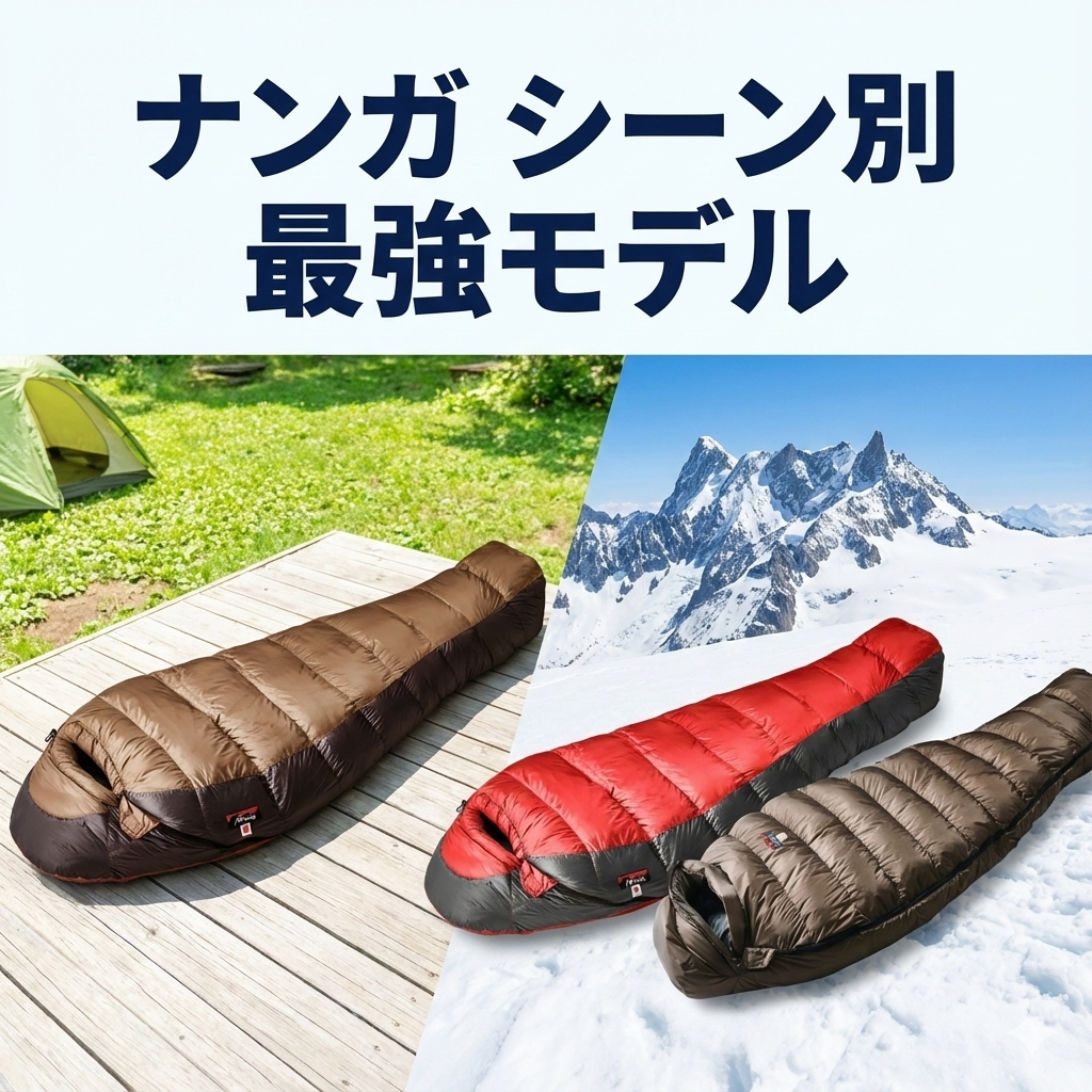 【ナンガ寝袋の全体像】種類別の違いと最強&おすすめモデルを徹底解説 56 「最強モデル」はどれ?冬山・3シーズン・車中泊での候補まとめ