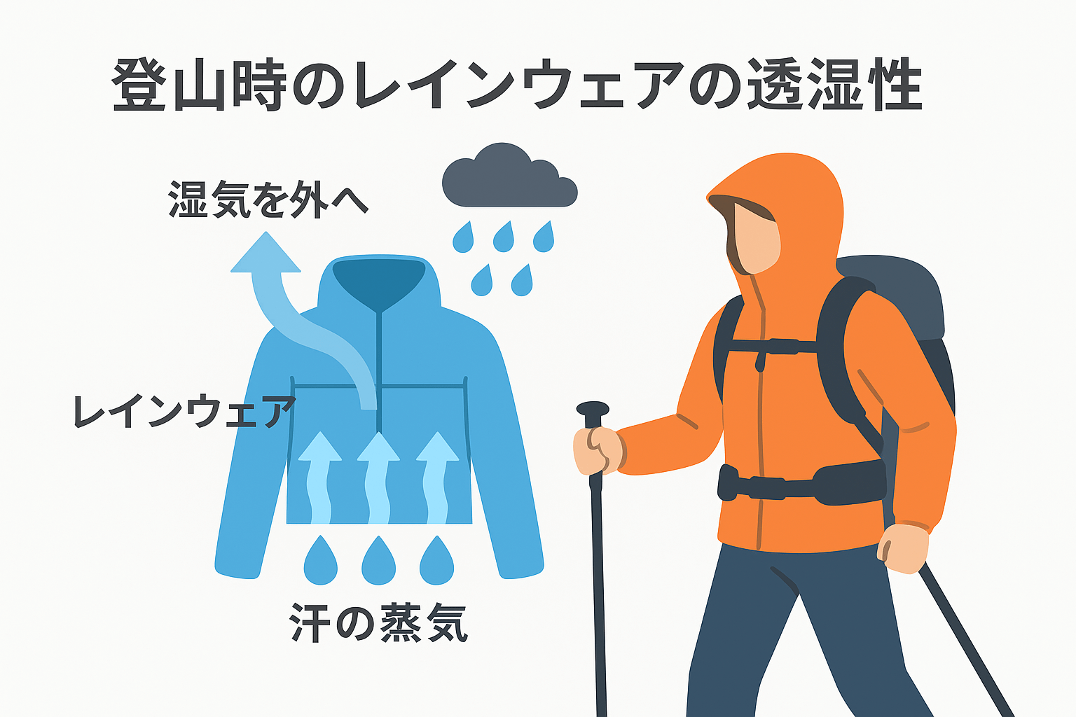 登山に求められるレインウェアの透湿性って何？